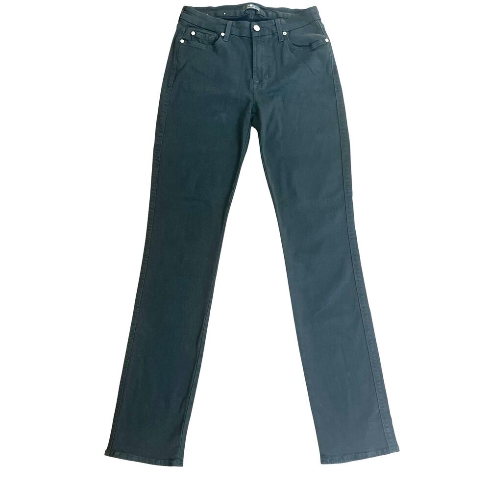 7 For All Mankind Kimmie Straight Jeans Black Stretch Modal Cotton 29